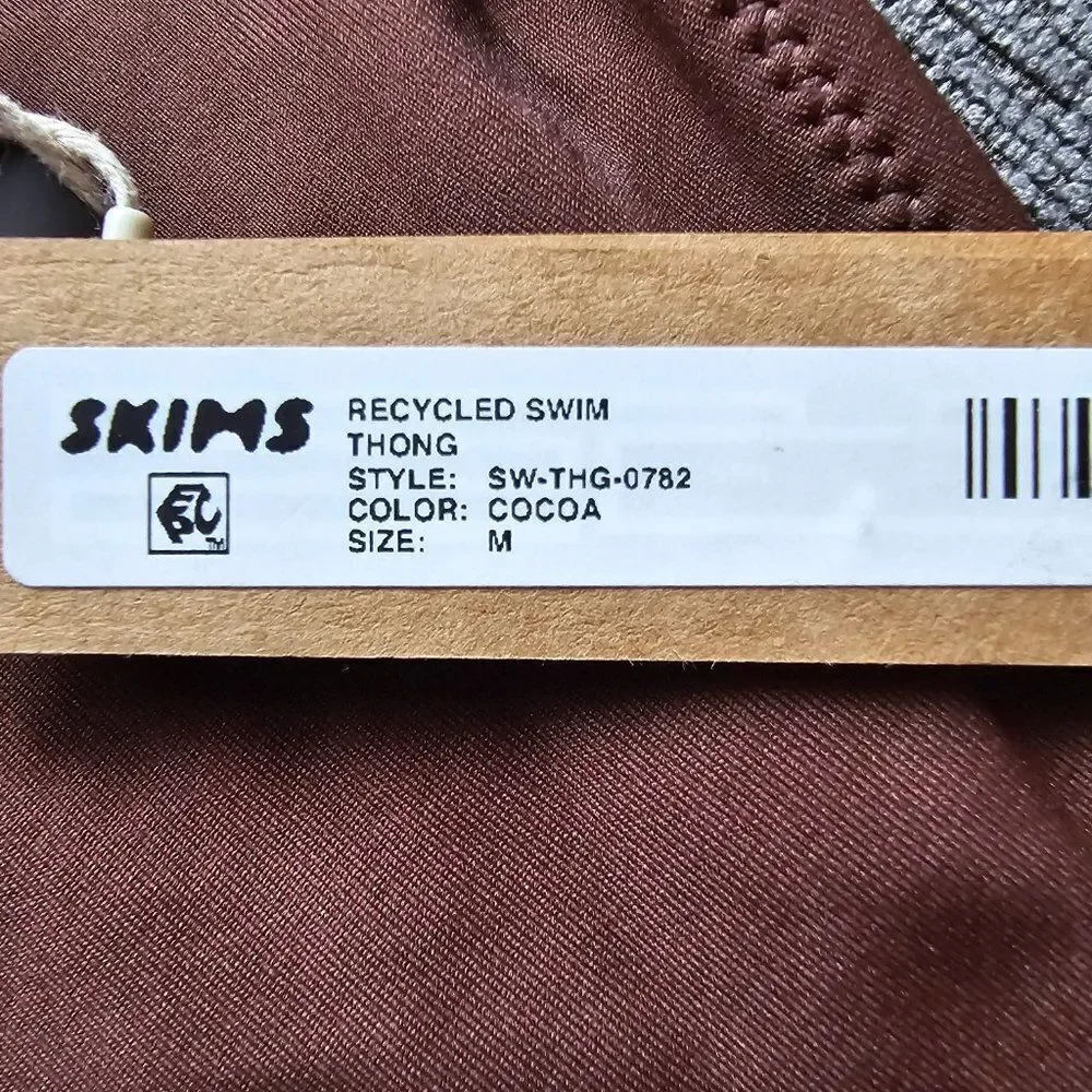 Skims Women's Cocoa Bikini Swim Racer Back High Rise Cheeky Bottom Size Medium